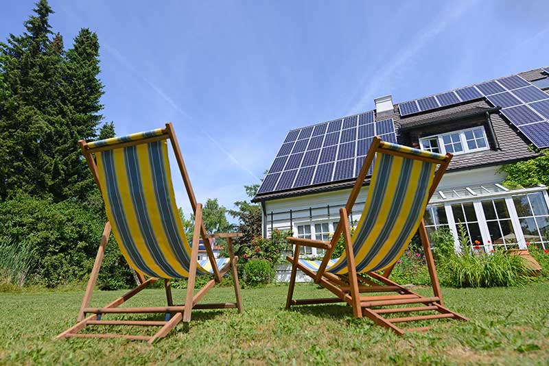 Solarmodule auf einem Hausdach