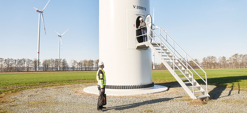 Eine Anlage im Windpark Hatten
