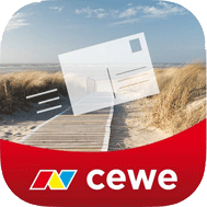 Mit der CEWE Postcard App kann man echte Postkarten verschicken.